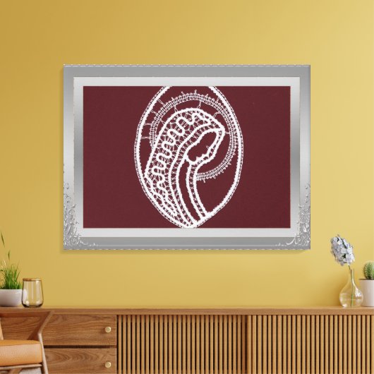 S. Mary Elegant Silver Border lijst, aangepaste fo Canvas Afdruk (Insitu (Woonkamer))