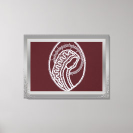 S. Mary Elegant Silver Border lijst, aangepaste fo Canvas Afdruk