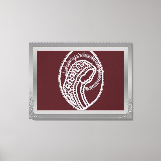 S. Mary Elegant Silver Border lijst, aangepaste fo Canvas Afdruk (Voorkant)