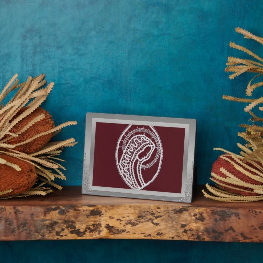 S. Mary Elegant Silver Border lijst, aangepaste fo Fotoplaat (Zijkant)