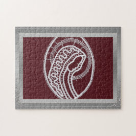 S. Mary Elegant Silver Border lijst, aangepaste fo Legpuzzel