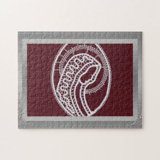 S. Mary Elegant Silver Border lijst, aangepaste fo Legpuzzel (Horizontaal)