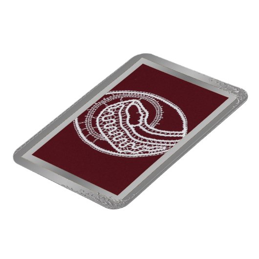 S. Mary Elegant Silver Border lijst, aangepaste fo Magneet (Linkerzijde)