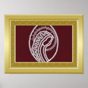 S. Mary Opulent Gold border lijst aangepaste foto Poster