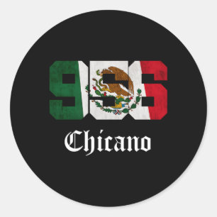 S Mexicaanse vlag Chicano Texas 956 netnummer Ronde Sticker