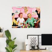 's middags Tea Mid Century Modern Art medium Poster (Thuiskantoor)