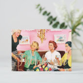 's middags Tea van 1950 Bedankkaart (Staand voorkant)