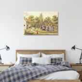 's middags thee bij een tavern uit het tijdschrift canvas afdruk (Insitu (Slaapkamer))