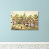 's middags thee bij een tavern uit het tijdschrift canvas afdruk (Insitu (Houten vloer))