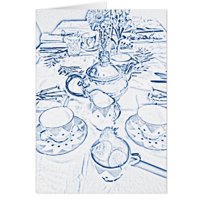 's middags thee in blauw (Voorkant)