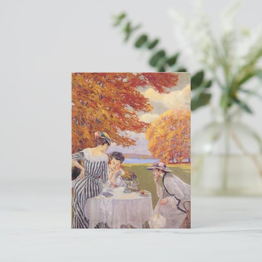 's middags thee in het park briefkaart (Staand voorkant)