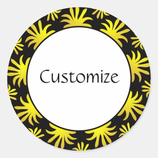 's middags van de Triffids-Sjabloon - zwart en gou Ronde Sticker (Voorkant)