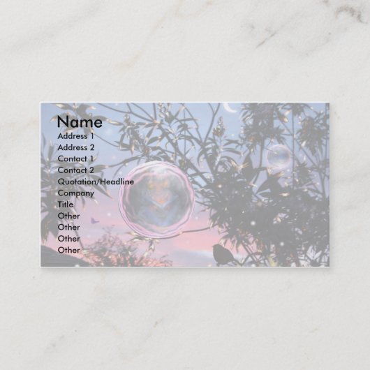 's Midzomerse vuile bubbels. Visitekaartje (Voorkant)