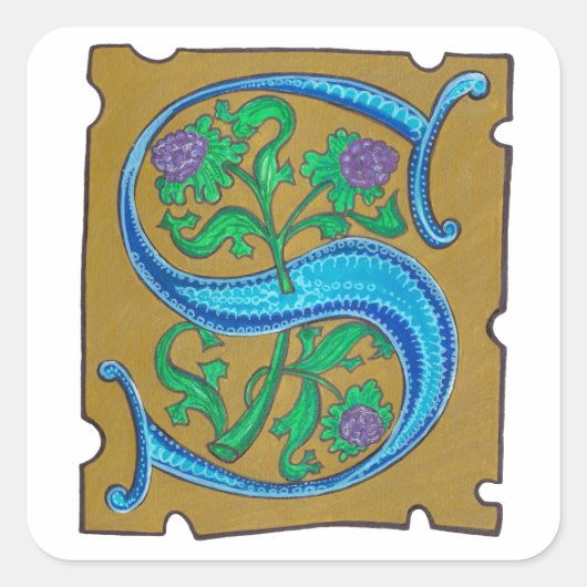 S - MINIATURE VIERKANTE STICKER (Voorkant)
