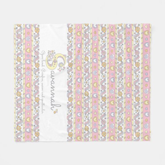 S monogram aangepaste naam betekent Savannah Fleece Deken (Voorkant (Horizontaal))
