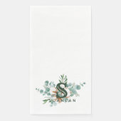 S Monogram Botanische Floral Guest Towels Servet (Voorkant)