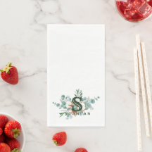 S Monogram Botanische Floral Guest Towels