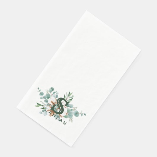 S Monogram Botanische Floral Guest Towels Servet (Hoek)