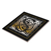 S Monogram Celtic Black Stone keramische Tegels Tegeltje (Zijkant)