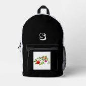 "S" Monogram Elegante Vogel Zit Tak Studenten Bedrukte Rugzak (Voorkant)