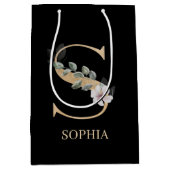 S Monogram Floral Aangepast Medium Cadeauzakje (Voorkant)