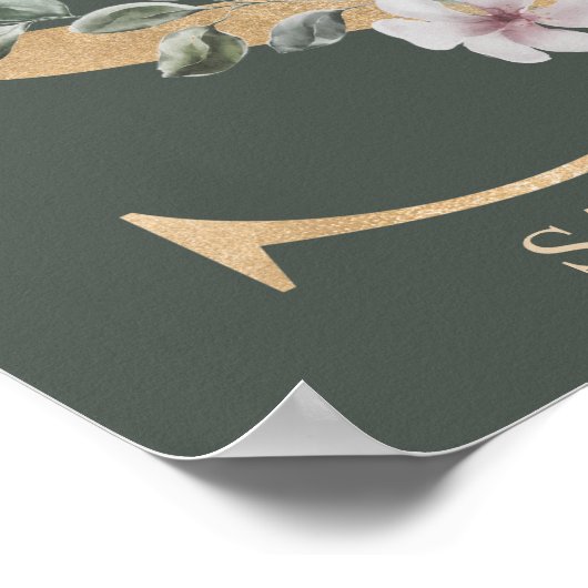 S Monogram Floral Aangepast Poster (Hoek)