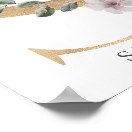S Monogram Floral Aangepast Poster (Hoek)