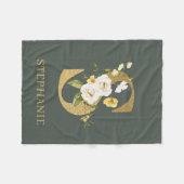 S Monogram Floral - Aangepaste vlootzak Fleece Deken (Voorkant (Horizontaal))