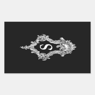 S Monogram Initiaal Rechthoekige Sticker