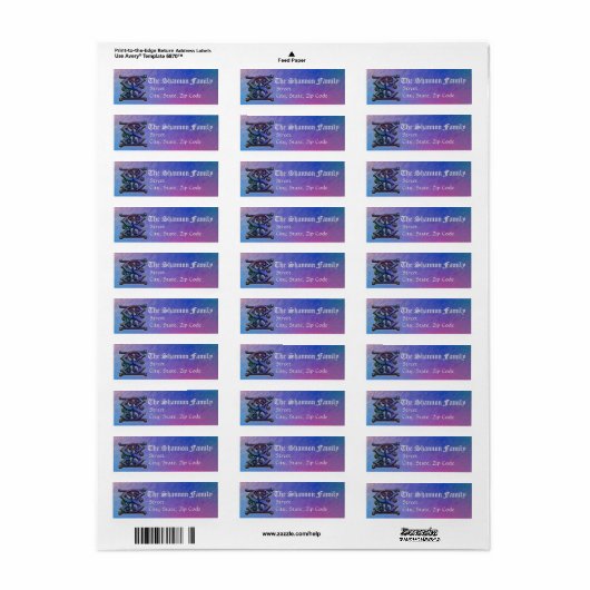 S Monogram "Oude Wereld Blauw" ontwerp Adreslabels Etiket (Full Sheet)