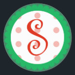 S Monogram (Whimsical Christmas) Ronde Sticker<br><div class="desc">S Monogram (Whimsical Christmas)... Dit happy label / sticker zou er chic uitzien op elke kerstkaart, brief of uitnodiging. Gebruik deze labels om je kerstcadeaus te accentueren. Zie WindyCityStationery.com voor onze complete "Whimsical Christmas" lijn van labels / stickers, evenals ons complete collectie van postzegels, uitnodigingen, de data opslaan en meer...</div>