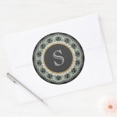 S Monogram Wit op Zwarte  Kant Sticker (Envelop)