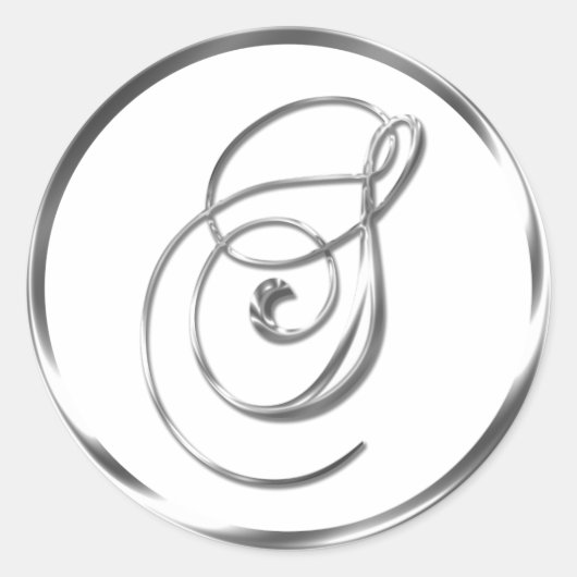 S monogram zilverenvelop of voor zegel (Voorkant)