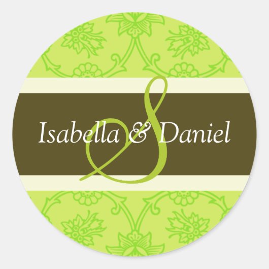 S Monogrammen voor huwelijkssluitingen Ronde Sticker (Voorkant)