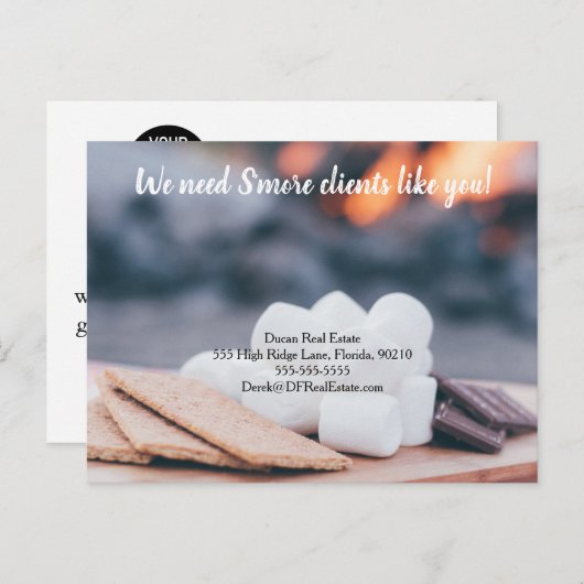 ' s more clients referral real estate marketing se briefkaart (Voorkant / Achterkant)