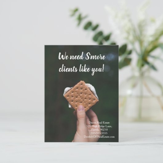 ' s more clients referral real estate marketing se briefkaart (Staand voorkant)