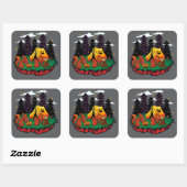 S’more Fun With This Camping Squirrel Vierkante Sticker (Vel)