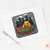S’more Fun With This Camping Squirrel Vierkante Sticker (Envelop)