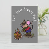 S’more Verjaardags Leuke Muis Kaart (Staand voorkant)