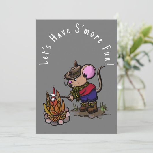 S’more Verjaardags Leuke Muis Kaart (Staand voorkant)