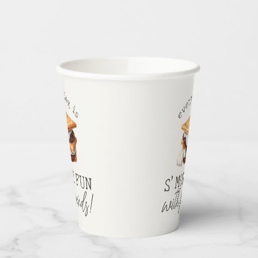 S’mores Fall Birthday Bonfire Outdoor Papieren Bekers (Links)