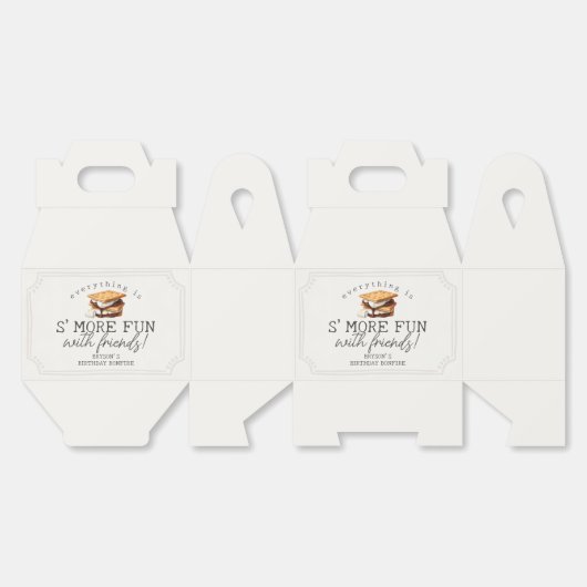 S’mores Fall Bonfire Outdoor Birthday Bedankdoosjes (Ongevouwen)