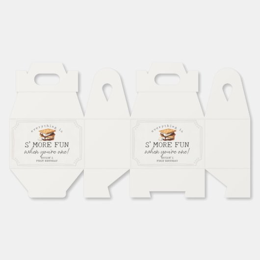 S’mores Fall Bonfire Outdoor First Birthday Bedankdoosjes (Ongevouwen)
