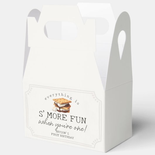 S’mores Fall Bonfire Outdoor First Birthday Bedankdoosjes (Open)