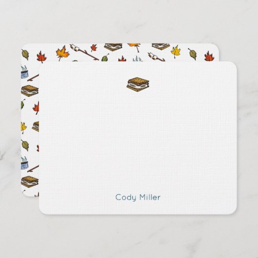 S’mores Happy Camper Zomernachten Verjaardag Notitiekaartje (Voorkant / Achterkant)