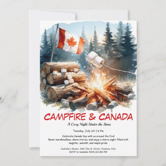 S’mores, verhalen en sterren | Canada Day kampvuur Kaart (Voorkant)