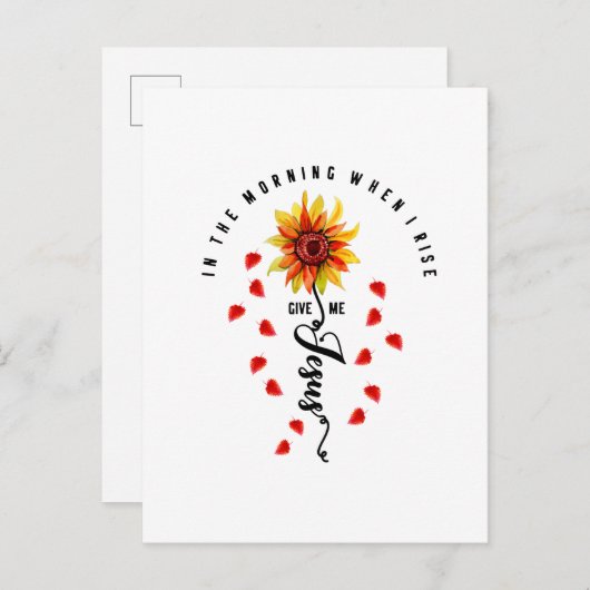 's Morgens als ik opsta geef ik Jezus Zonnebloem Briefkaart (Voorkant / Achterkant)