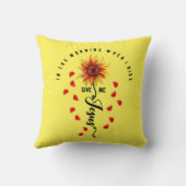 's Morgens als ik opsta geef ik Jezus Zonnebloem Kussen (Achterkant)