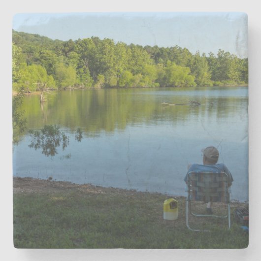 's Morgens Gevist Stenen Onderzetter (Voorkant)