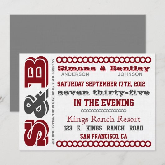 S n' B Uitnodiging (Voorkant / Achterkant)